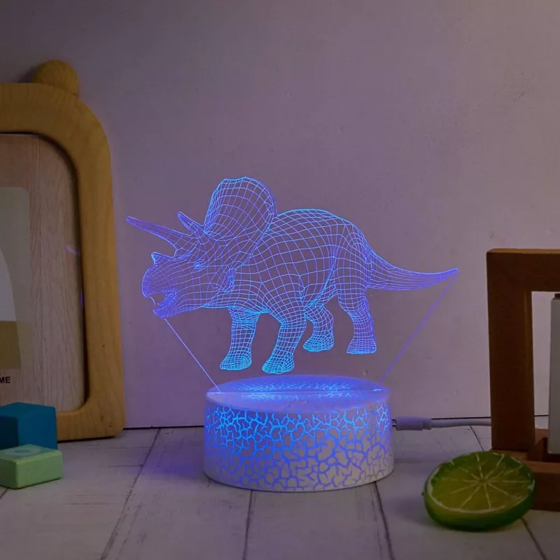 Galda LED lampa MANTA SNL117RGB RGB 3D dinozauru gaismas dekorācija