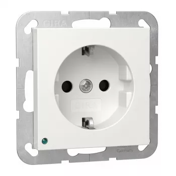 Gira 417003 sienas/griestu LED lampa ar SCHUKO kontaktligzdu