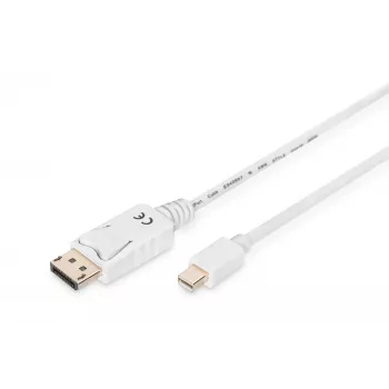 Digitus AK-340102-010-W Mini DisplayPort uz DisplayPort kabelis 1 m balts