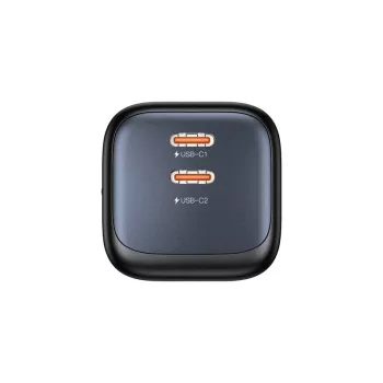 Unitek sienas lādētājs 2x GaN 45W — 2× USB‑C PD 3.0 un QC ātrā uzlāde