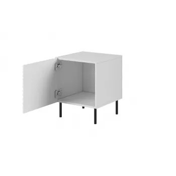 Naktsgaldiņu komplekts Cama Meble HOLE – 2 gab., 44×40,5×53,5 cm, balts matēts, MDF/skaidu plātne, 16 mm rāmis