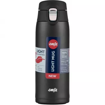 Ceļojumu krūze EMSA N2151700 0.4 L, melna matēta, atverams vāks