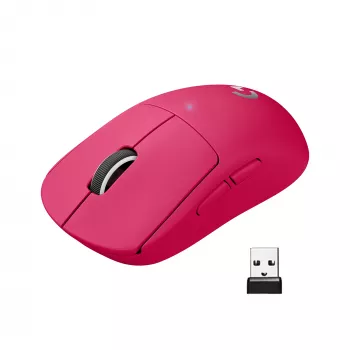 Logitech PRO X SUPERLIGHT bezvadu pele MAGENTA (910-005957)