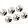 OPTIMUS OP-FIT-HARD-12MM-NICKEL-6PACK — cieto cauruļu veidgabalu komplekts, 12 mm, 6 gab. ar montāžas instrumentu, satīna niķelis