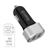 Auto lādētājs 2xUSB 2.4A alumīnija korpuss