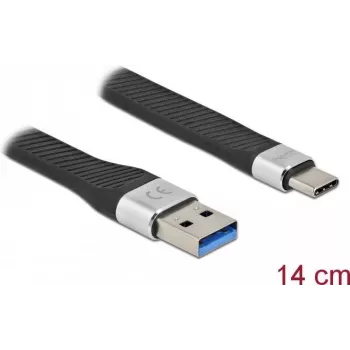 DeLOCK FPC plakanais lentes kabelis USB 3.2 Gen 1 Type-A uz Type-C 14 cm