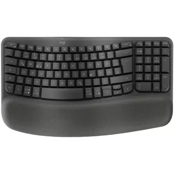 Logitech Wave Keys ergonomiskā tastatūra RF Wireless + Bluetooth QWERTZ vācu izkārtojums, grafīta krāsa