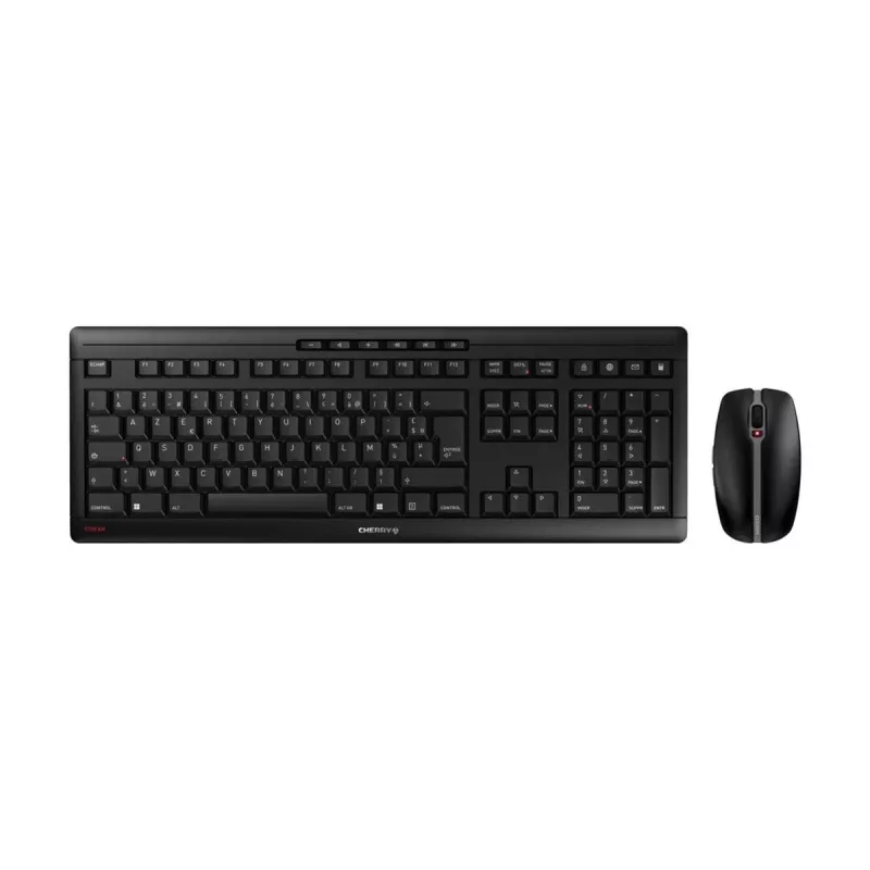 CHERRY Stream Desktop bezvadu tastatūra un pele komplektā, AZERTY franču, melna