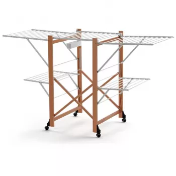 ARREDAMENTI GABBIANO Žāvēšanas statīvs uz riteņiem - 175 x 67 cm, Balts