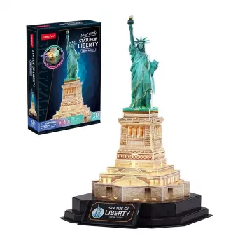 3D Puzle CubicFun 306-L536H LED Brīvības statuja Nakts izdevums