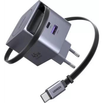 USB-C / USB-A ātrais lādētājs UGREEN 45W GaN 2-Port (model 65822)