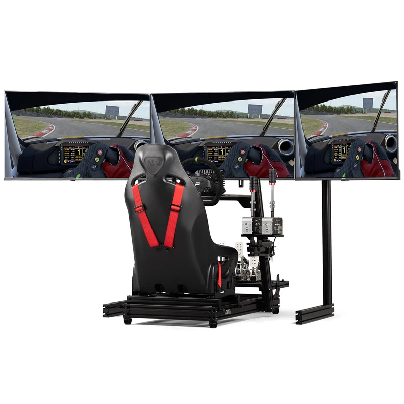 Grīdas statīvs Next Level Racing NLR-E036 — regulējams monitora statīvs 21–43 collu ekrāniem, augstuma/slīpuma/pagriešanas regulēšana