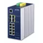PLANET IGS-12040MT - Slēdzis - Pārvaldāms - 8 x 10/100/1000 + 4 x Gigabit SFP - DIN sliedes montāža, sienas montāža - AC 24 V / DC 12-72 V