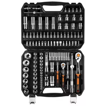 Uzgriežņu atslēgu komplekts 1/4 inch, 1/2 inch, 110 daļas, CrV