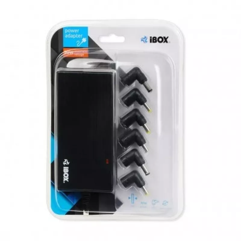Strāvas adapteris/invertors IBOX IUZ90WA 90 W, ieeja 100–240 V, izeja 4.5 A, regulējams spriegums, iekštelpām, melns