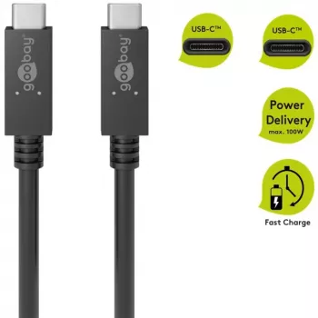 Goobay 49254 USB kabelis melns