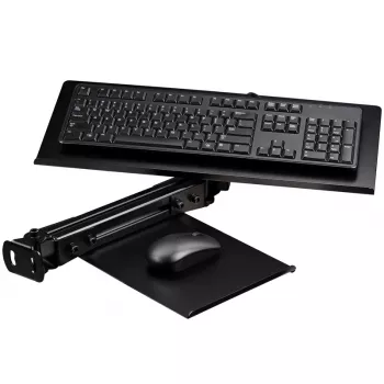 Pievienojamā tastatūras un peles paliktņa kronšteins Next Level Racing NLR-E019 Elite Black Edition – regulējams paliktnis zem galda