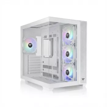 Kompjūtera korpuss THERMALTAKE Midi S380 TG ARGB Snow White — rūdīts stikls, ARGB apgaismojums