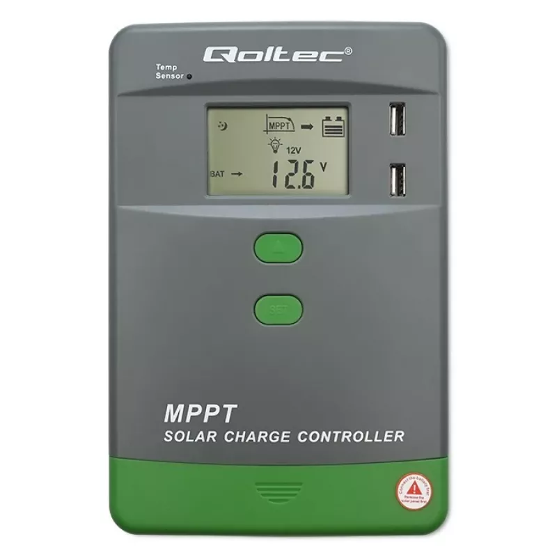 MPPT saules lādētājs QOLTEC 40A 12V/24V ar LCD displeju