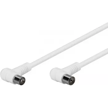 Wentronic Goobay antennas leņķa savienojuma kabelis, 100% ekranēts, balts, 1,5 m - Coax spraudnis 90° Koax ligzda 90° (67353)