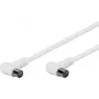 Wentronic Goobay antennas leņķa savienojuma kabelis, 100% ekranēts, balts, 1,5 m - Coax spraudnis 90° Koax ligzda 90° (67353)
