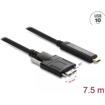 USB kabelis DELOCK 83629 — USB-C uz Micro-USB B, USB 2.0, 7,5 m, Melns
