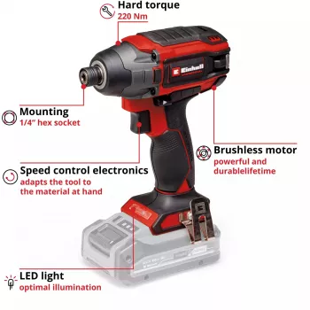 Bezvada triecienuzgriežņu atslēga Einhell 4510085 18V 300Nm
