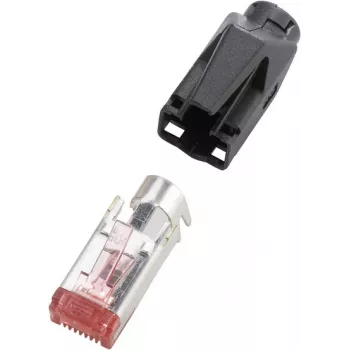 renkforce RJ45 savienotājs TM21 CAT 6, ekranēts spraudnis, taisns, 8P8C H9561.4-10 Melns 10 gab.