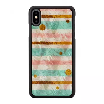Aizsargmaciņš iKins Pop Mint Black iPhone XS Max, cietais korpuss ar paaugstinātām malām
