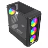 Datora korpuss Savio Noctis Glass RGB Cube, ATX/Micro-ATX/Mini-ITX, rūdīta stikla priekšpuse, RGB ventilatori, melns