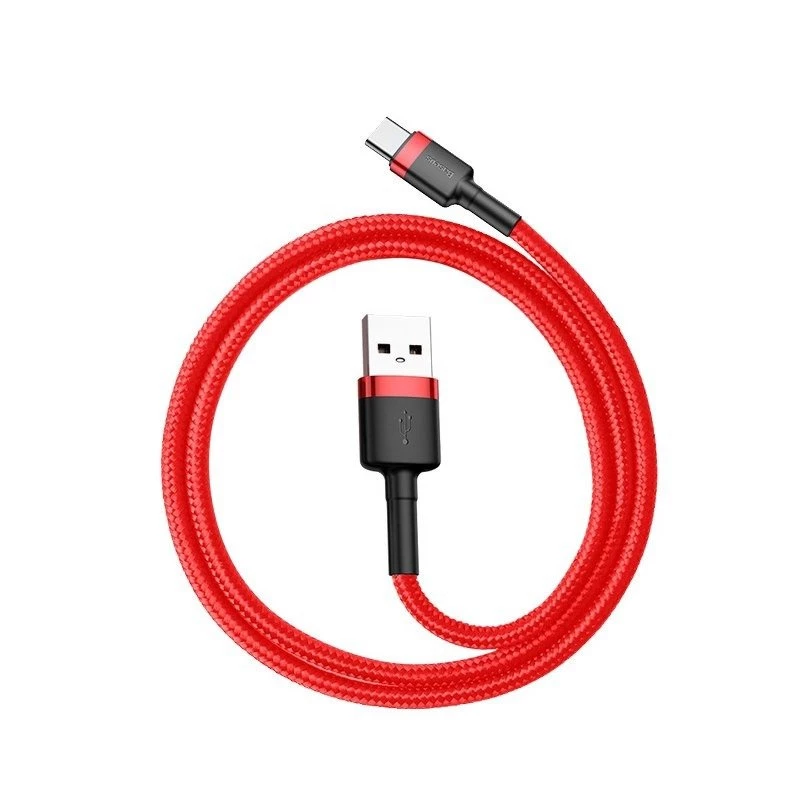 USB 2.0 A uz USB-C kabelis Baseus CATKLF-B09 1m QC3.0 neilona pīts sarkans, ātra uzlāde un datu sinhronizācija
