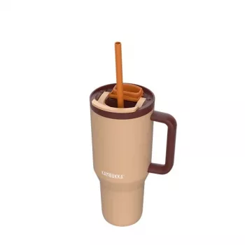 Termokrūze ar teleskopisku salmiņu Kambukka Rio Tumbler 950ml Almond Dream