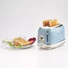 Ariete 155 Design 2 Slots Toaster ar Sviestmaižu Turētājiem, 6 Grauzdēšanas Līmeņi, 810 W, Nerūsējošā Tērauda Korpuss, Noņemama Drupaču Paplāte, Pasteļzils