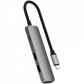 Satechi ST-P4SM USB-C 4-in-1 daudzportu adapteris 10 Gbit/s Pelēks