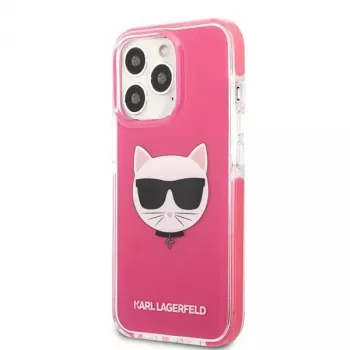 Karl Lagerfeld KLHCP13XTPECPI Cietais maciņš iPhone 13 Pro Max 6.7 Fuksija/FUSCHIA Choupette Head