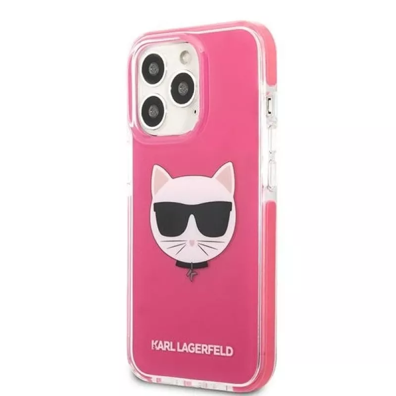 Karl Lagerfeld KLHCP13XTPECPI Cietais maciņš iPhone 13 Pro Max 6.7 Fuksija/FUSCHIA Choupette Head