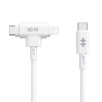 HYPER HyperJuice USB kabelis USB 2.0 1.5 m USB C USB C/Lightning Balts