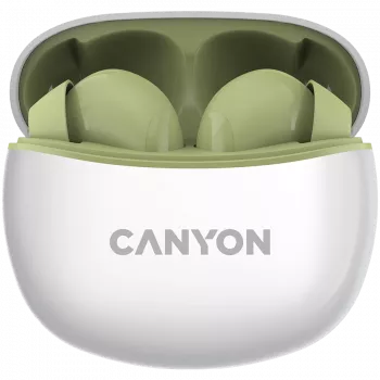 CANYON TWS-5 Iekšausmas austiņas, zaļas, Bluetooth 5.3, skārienvadība, USB-C uzlāde