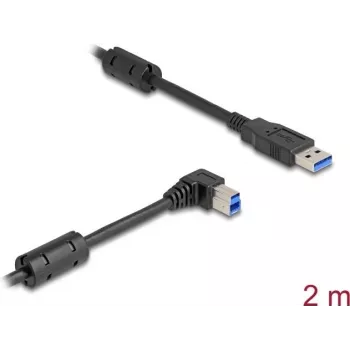 DeLOCK USB kabelis Type-A vīriešu uz Type-B vīriešu 90° leņķa 2 m