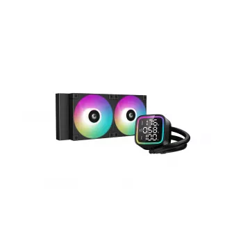 DeepCool R-LD240-BKDMMN-G-1 240mm RGB šķidruma CPU dzesētājs (visi vienā), 2x120mm ventilatori, PWM, 41cm caurules, alumīnija radiators