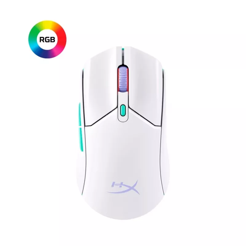 HyperX Pulsefire Haste 2 Core Wls - Spēļu pele (Balta/Zaļa/Violeta)