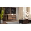 Kumode CORTINA 1D3S 120x40x81 cm, melna/valrieksts, 3 atvilktnes, skaidu plātne