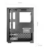Mini Tornis PC korpuss TACENS Mars Gaming MC-SE2 — Mini-ITX / Micro-ATX, melns, sānu logs, barošanas bloks apakšā, atbalsta 2x2.5 collu + 1x3.5 collu