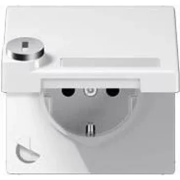 JUNG LS 1520 NAKLSL WW kontaktligzda, F tips, 1 modulis, 2 polu, balta, termoplasts, IP44