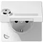 JUNG LS 1520 NAKLSL WW kontaktligzda, F tips, 1 modulis, 2 polu, balta, termoplasts, IP44