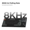 Mehāniskā tastatūra Keychron V3 Ultra 8K — vads & Bluetooth, QWERTY izkārtojums, RGB LED, melna