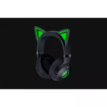 Austiņas Razer Kraken Kitty V2 BT — bezvadu Bluetooth, apauss, galvas lente, 20–20000 Hz, 325 g, Melna