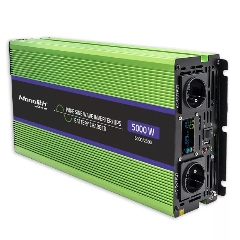 Qoltec Monolith tīkla adapteris/invertors Auto 5000 W Green