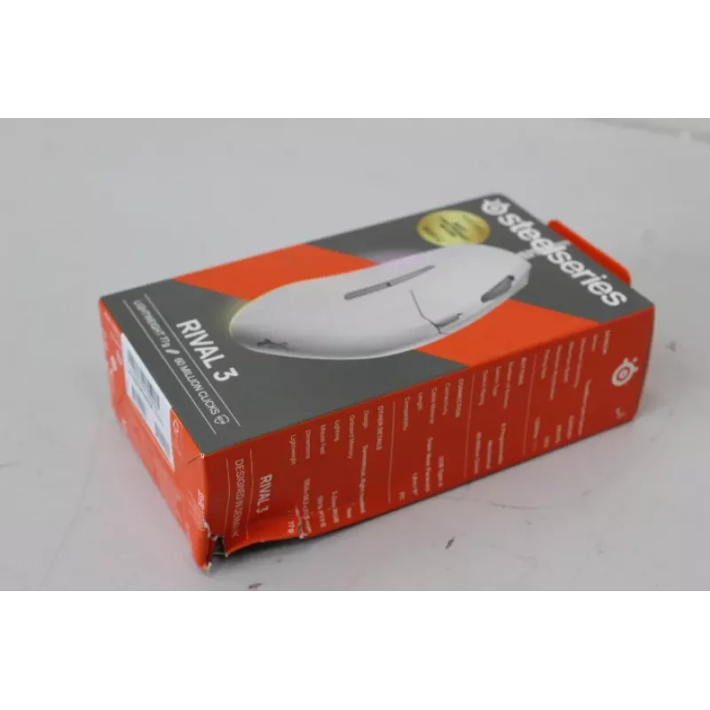 IZPĀRDOŠANA. Steelseries Rival 3 Gen 2 spēļu pele, balta | BOJĀTS IEPAKOJUMS