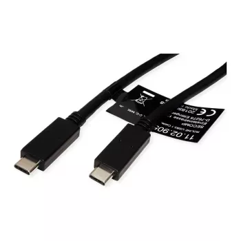 USB kabelis ROLINE 11.02.9057 USB 3.2 Gen 2 1m USB-C Melns